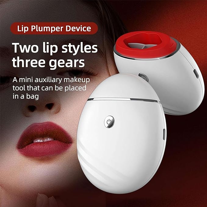 Electric Lip Vacuum Plumper,Lip Plumper Device,Lip Enhancer Plumper Tool,Automatic Lip Enhancer Fuller Device,Bigger Lip Suction Plumper Tool,3 Gears Lip Augmentation Beauty Device (White)