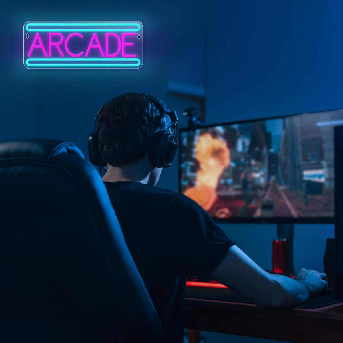 Arcade Neon Sign Arcade Neon Light for Wall Decor USB Powered Dimmable Arcade LED Neon Lights Sign for Game Room for Game Room Recreation Living Room Birthday Gift Man Cave Bedroom Decor