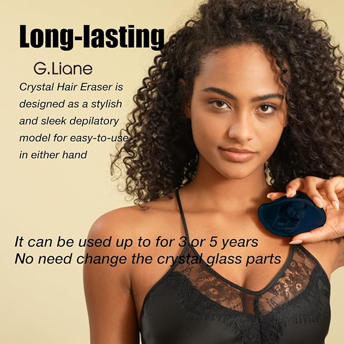 Crystal Hair Eraser,Upgraded Painless Crystal Hair Remover,Effective Nano Glass Hair Removal Device and Skin Exfoliation,Body Epilator for Women and Men(Black)