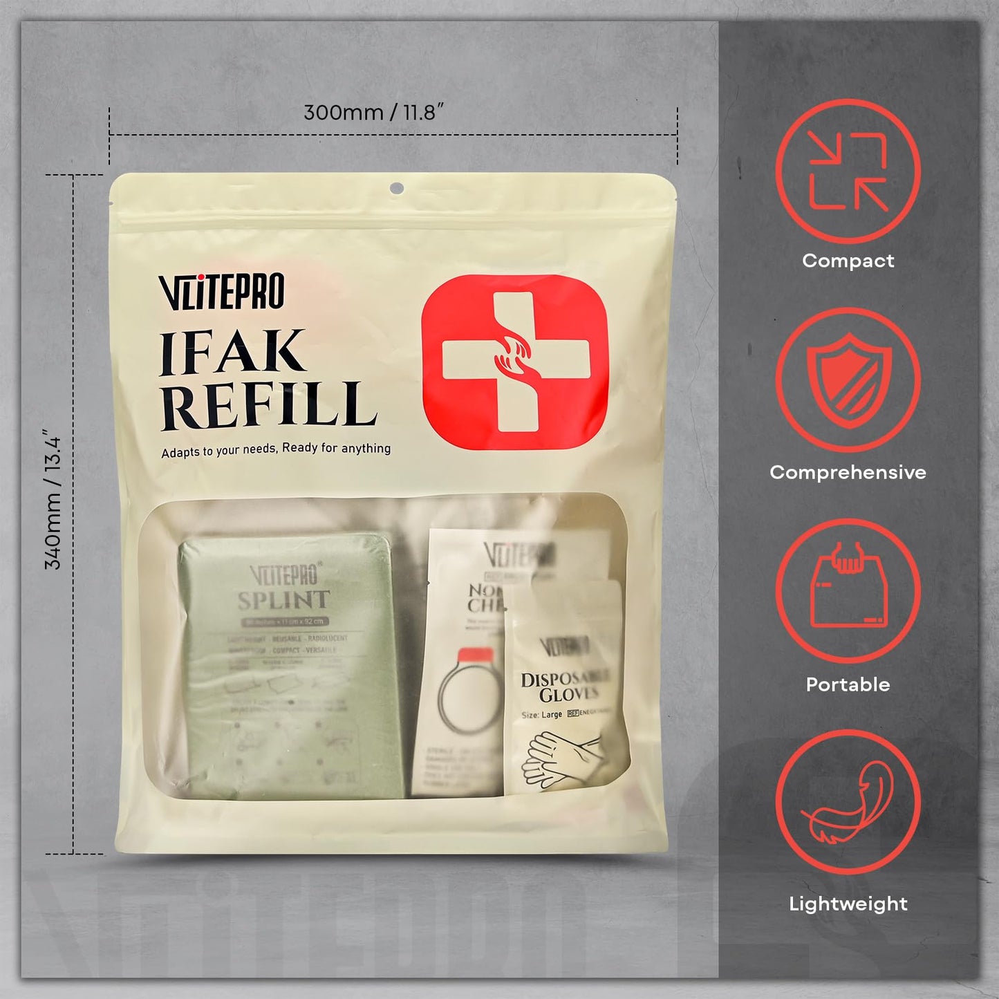 19PCS IFAK Trauma Kit, First Aid Kits Refill Supplies with Tourniquet, Emergency Trauma Bandage, Non-Vented Chest Seal, Emergency Medical & Survival Kit for Bleeding Control, Car & Camping