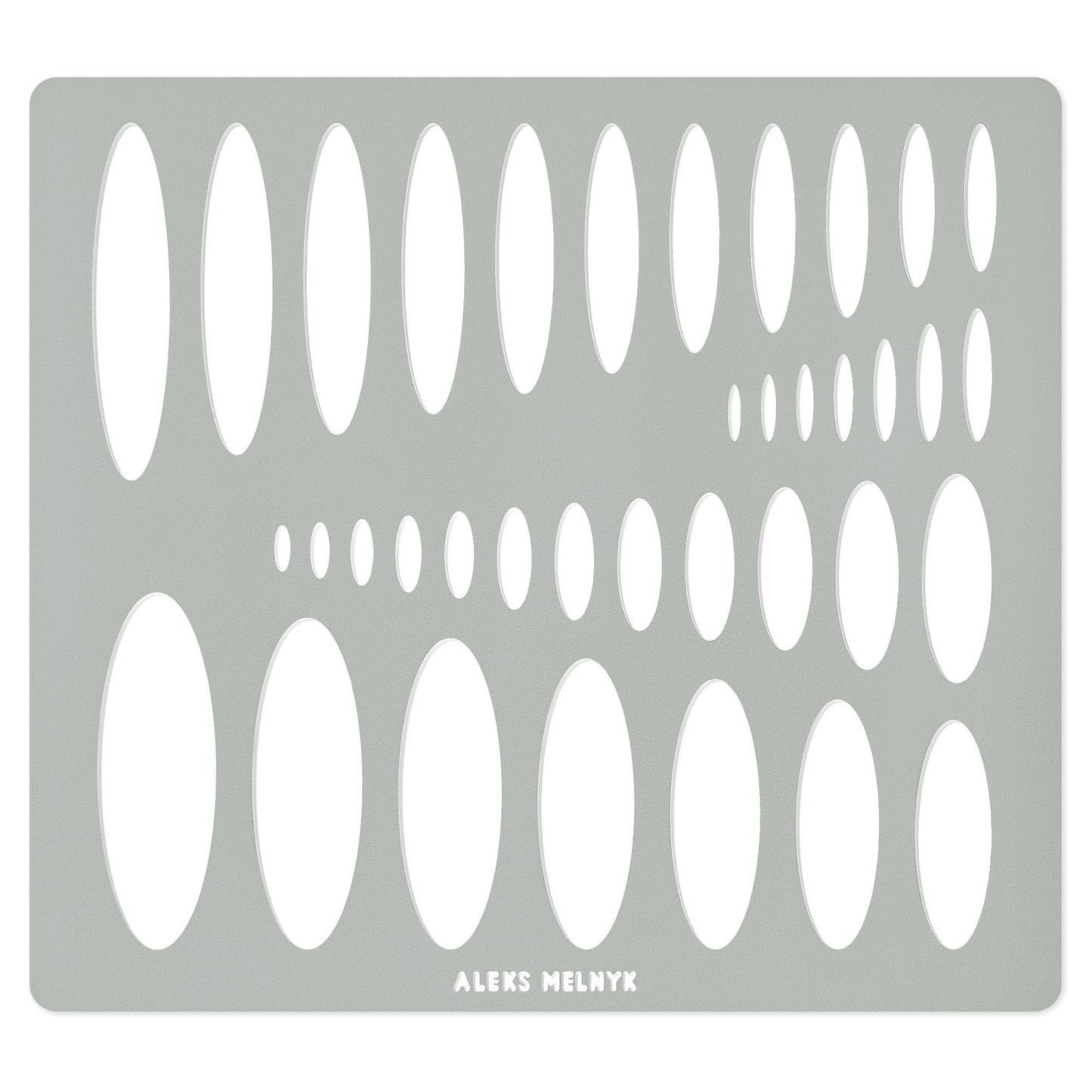 Aleks Melnyk No.208 Metal Ellipse Template, Stencil, Geometric Template, Ellipse Master, Art Oval Tool, Lapidary, Cabochons, Geometric Ruler, Jewelry Oval