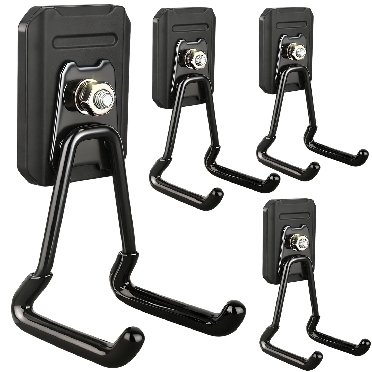 UNUSFIRE Heavy Duty Magnetic Hook, Large Utility Storage Magnetic Garage Hooks, Strong Magnet Hooks for Hanging Power Tool Hose Drill Metal Cart in Garden Workshop Kitchen (4Pack)