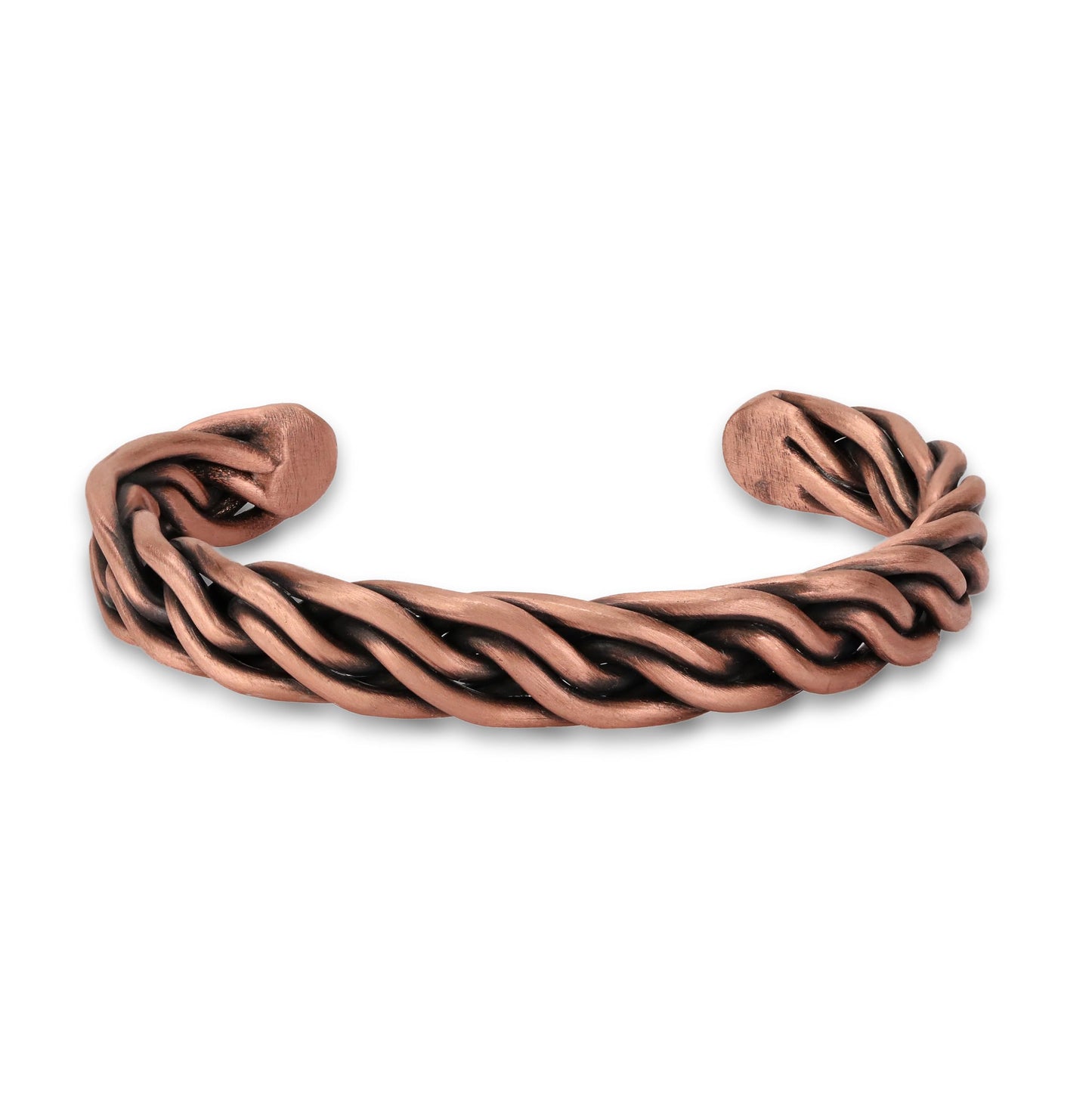 Handmade Elegant Copper Bracelet for Women and Men-Pure Copper Bracelet for Pain Relief and Stress Relief-Adjustable, Thickest, Twisted Copper Wire Bracelet to Fit many Size Wrist(folded) (folded-small)