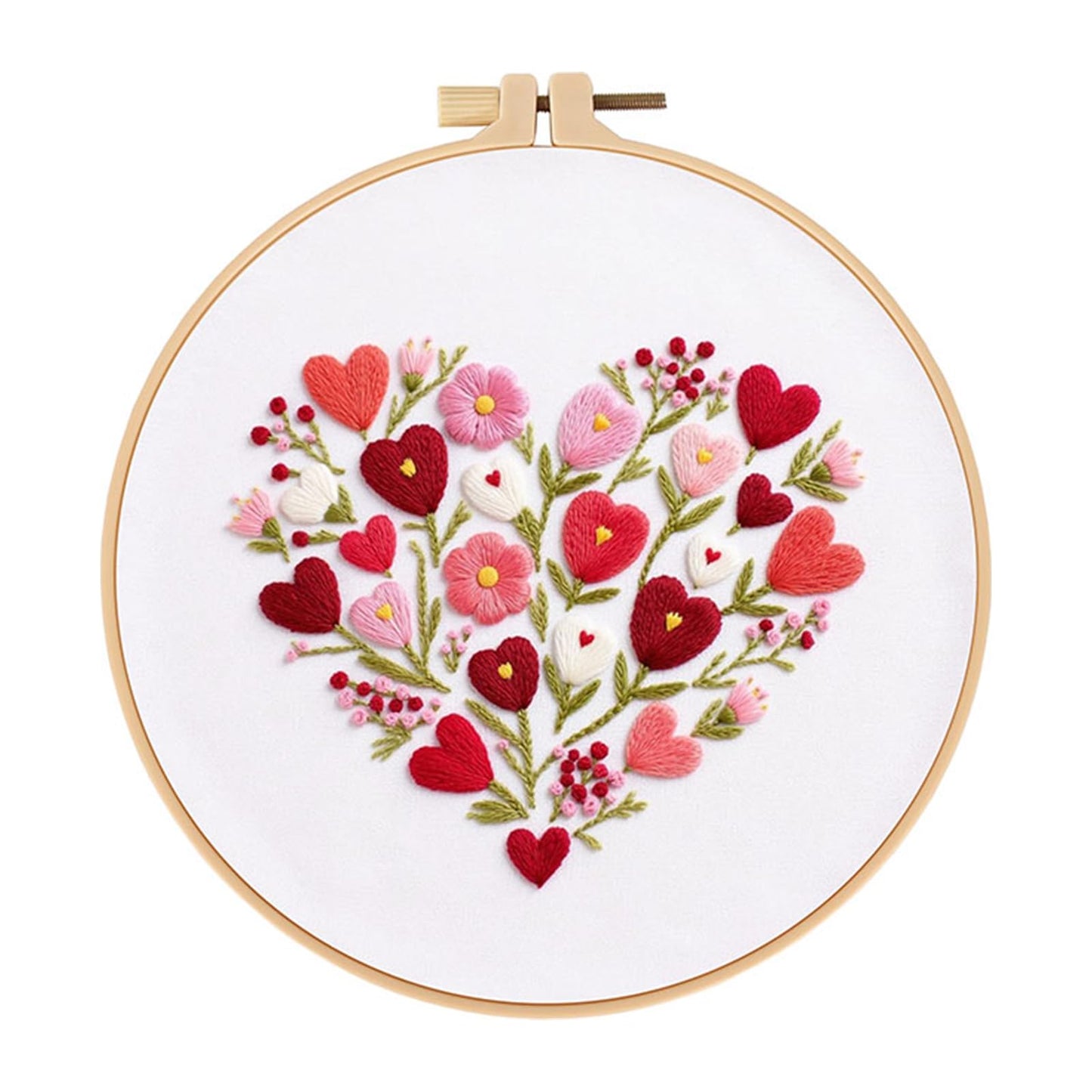 spicssa Embroidery Kit for Beginners Adults, Cross Stitch Kits with Pre-Stamped Patterns, 7.8-Inch Hoop, Threads & Needles, Step by Step Instructions, DIY Needlepoint Craft Women