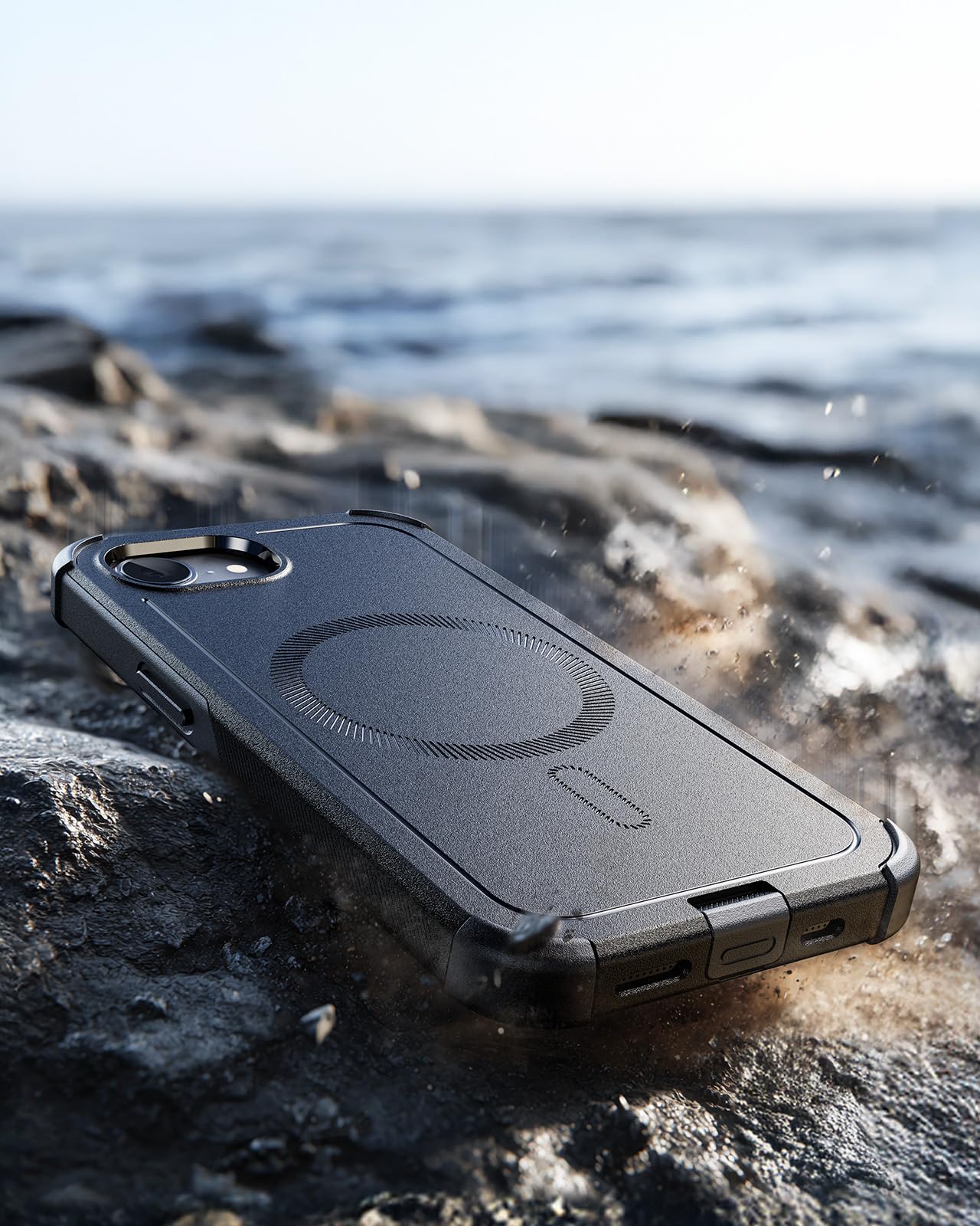 ESR for iPhone 17e Case, iPhone 16e Case, 23ft Military-Grade Drop Protection, MagSafe Accessories Compatible, Shock-Absorbing Rugged Cover, Cyber Series, Black