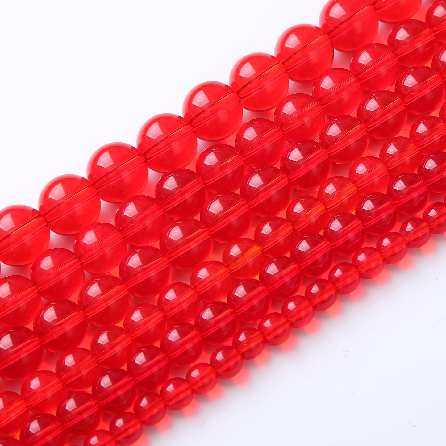 96PCS 8mm Garnet Red Glass Crystal Beads for Jewelry Making Crystal Energy Healing Power Stone Beads 2 Strand 32" DIY Bracelet Necklace Accessories