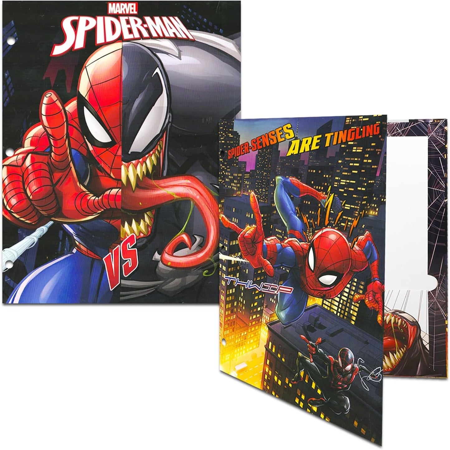 Marvel Spiderman Backpack Set - Bundle with 16" Bag, Lunch Box, Stationery, Water Bottle, Stickers, and More | Marvel School Supplies Kit for Kids