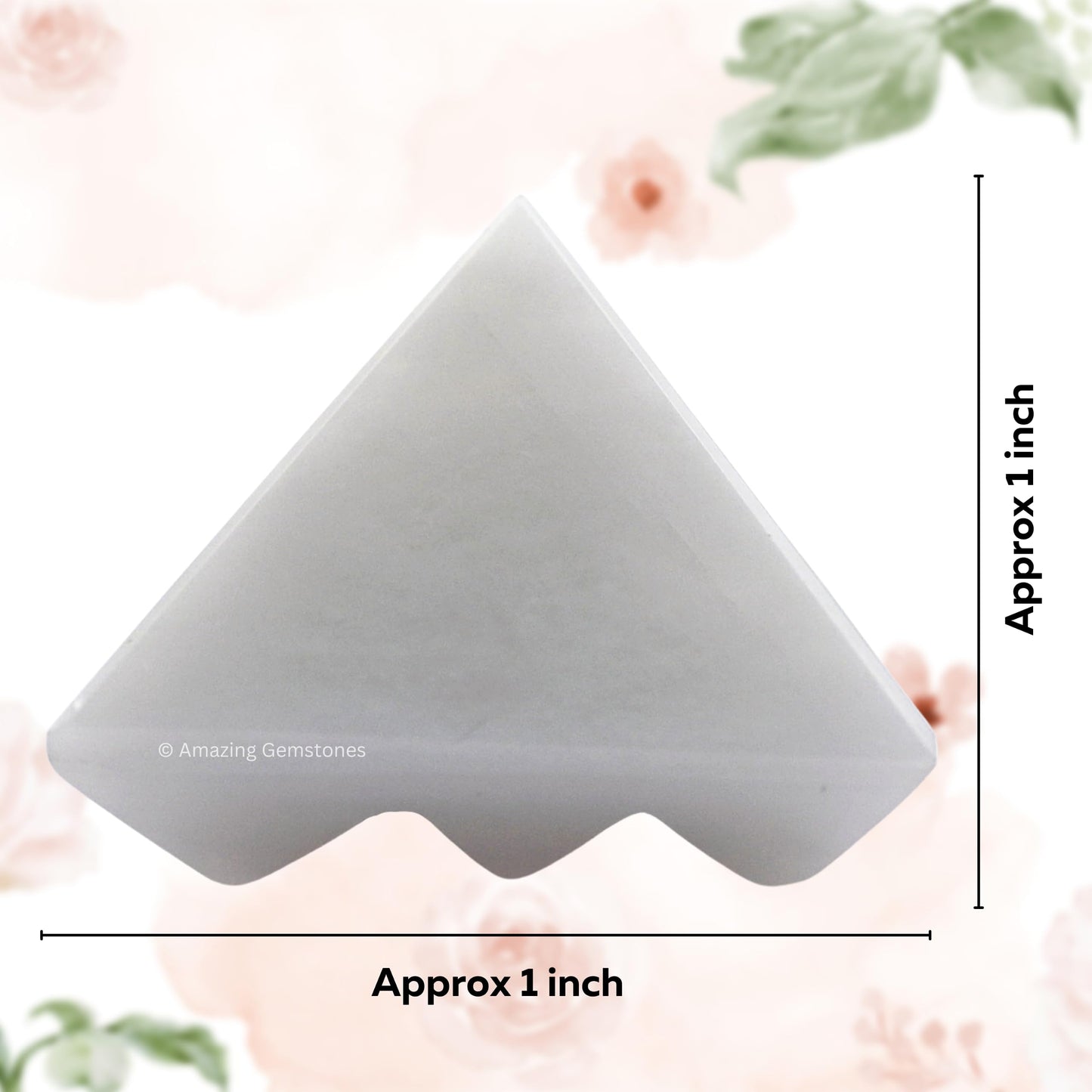 Amazing Gemstone Snow Quartz Crystal Pyramid with 9 Pyramid Plate Bottom - 1" Mini Pyramid Figurine of Natural Stone Pyramid for Meditation, Reiki, Chakra Balancing Vastu Pooja and Crystal Grids