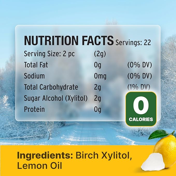 Lemon KETO Xylitol Candy Chips (3-Pack)- SNØ 1.5 oz - Sugar-Free Candy With Only 2 Ingredients | Low Carbs, Diabetic-Friendly, Non-GMO, Vegan, GF & Kosher | Purest candy in the world!