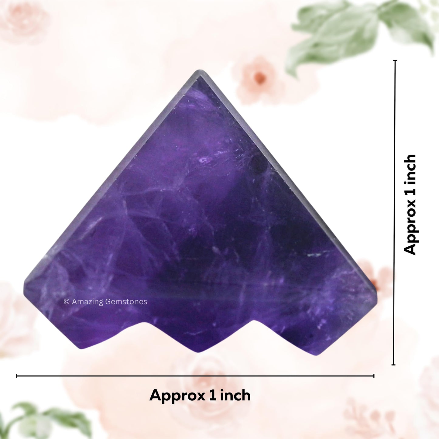 Amazing Gemstone Amethyst Crystal Pyramid with 9 Pyramid Plate Bottom - 1" Mini Pyramid Figurine of Natural Stone Pyramid for Meditation, Reiki, Chakra Balancing Vastu Pooja and Crystal Grids