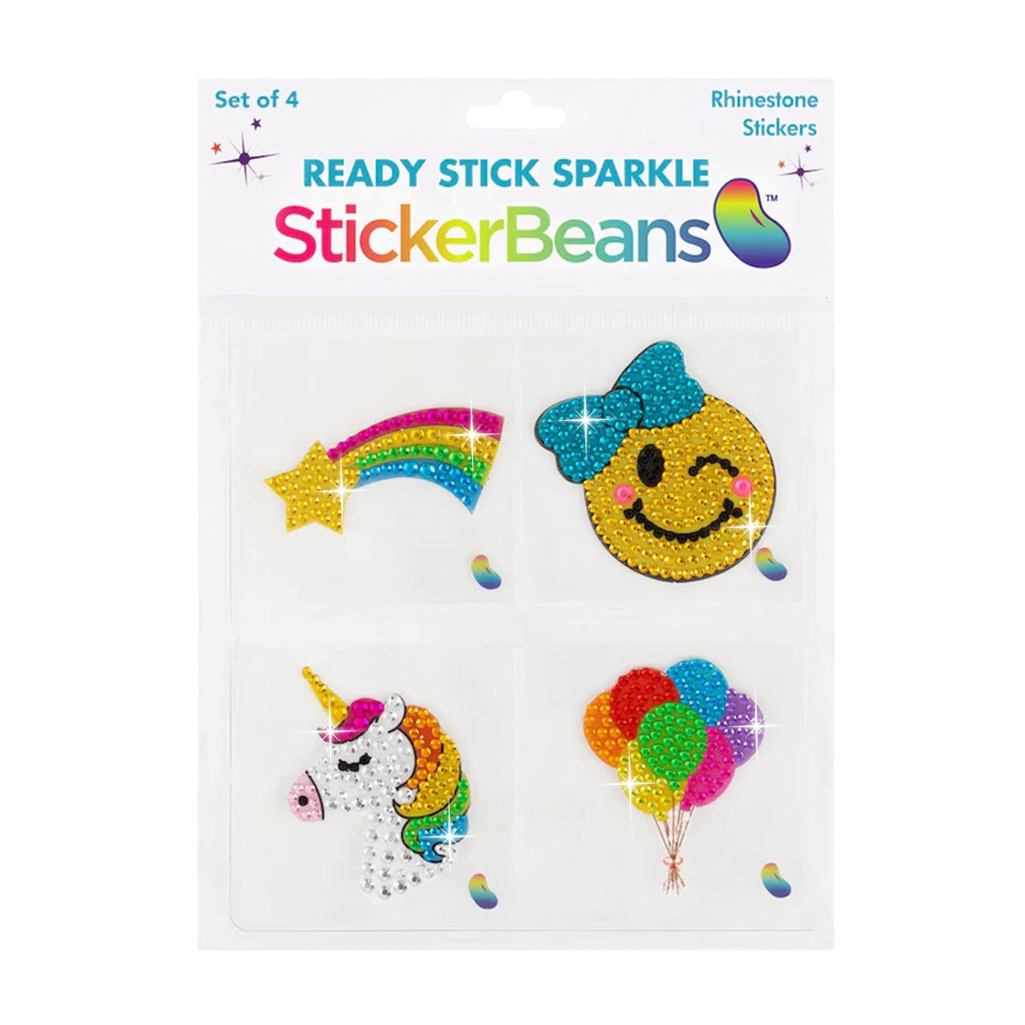 StickerBeans® Rhinestone Stickers - Magical Sticker Pack, 2” x 2” Each Unique Sparkly Cut-to-Shape for Collecting, Trading, Decorating Laptops, Phone Cases, Scrapbooks