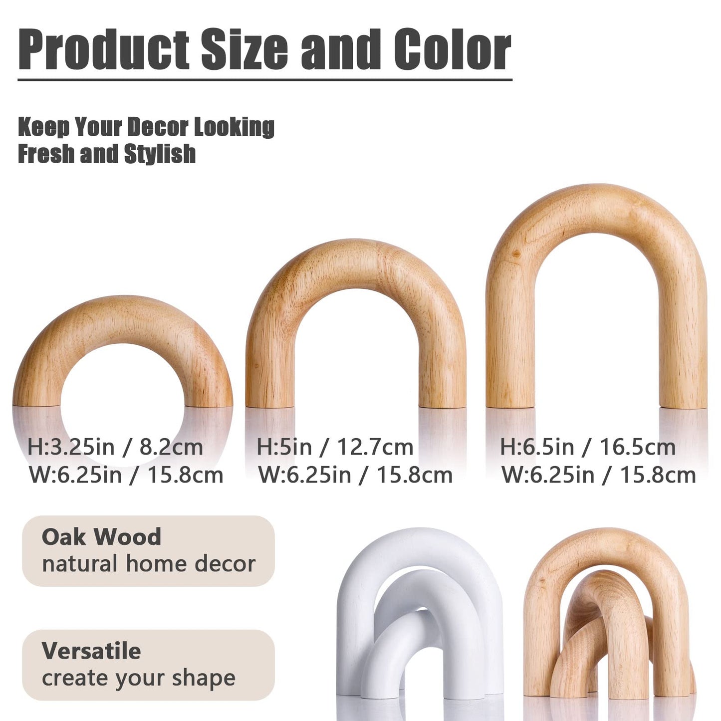 XMGZQ Wood Arch for Coffee Table Decor Items,Wood Statue and Sculpture Set 3,Japanese Neutral Home Decor Aesthetic,Living Room,Entryway,Bookshelf,Floating,Console,Boho Minimalist Objects