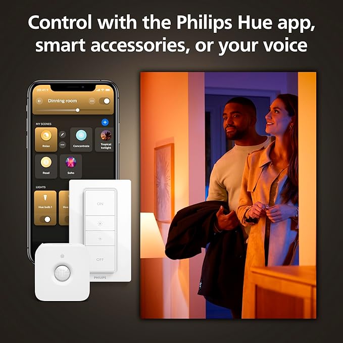 Philips Hue Lightguide G40 Large Globe Smart LED Bulb Handblown Glass - Color Changing Light - Compatible with Amazon Alexa, Apple HomeKit and Google Assistant - Bluetooth and Hue Bridge Compatible