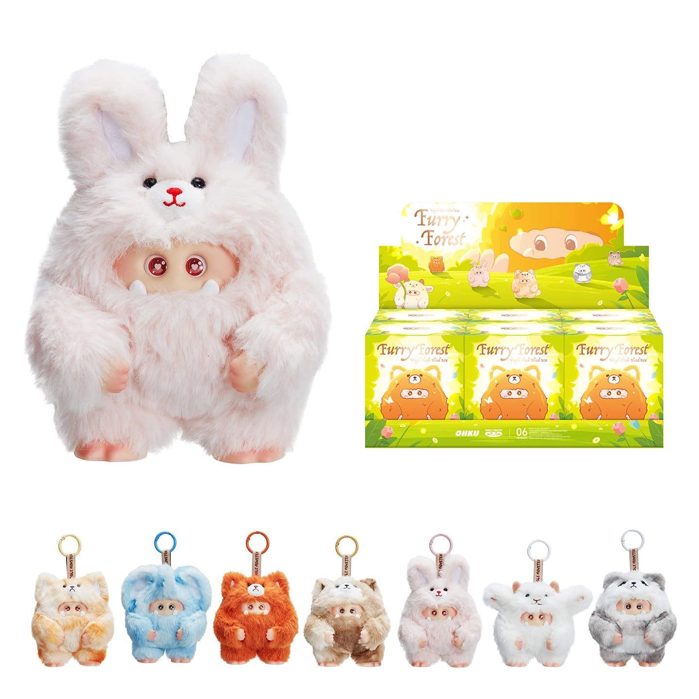 OHKU Giggle Monster Furry Forest Series Vinyl Plush Blind Box (Whole Set)