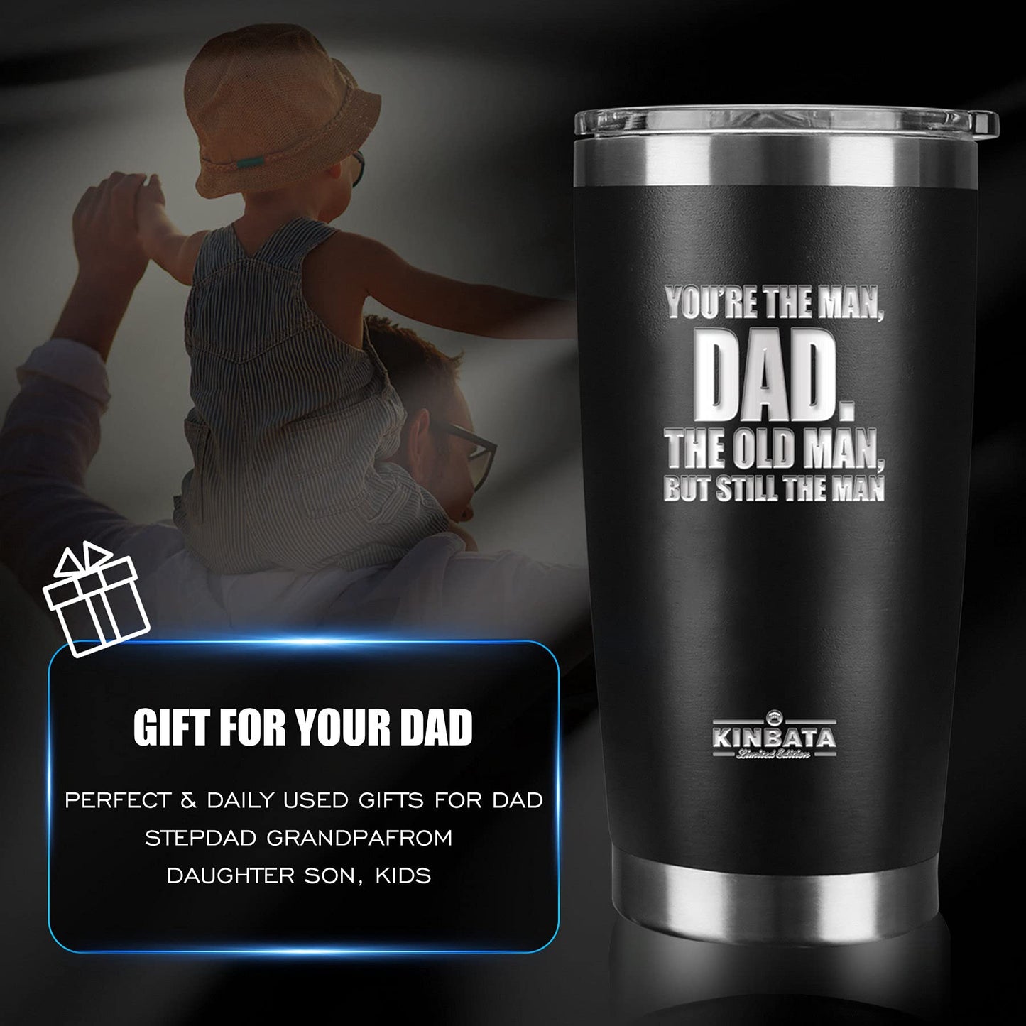 KINBATA Birthday Gift For Dad-Fathers Best Day for Dad Ever Gifts for Men from Daughter Son Wife Personalized Present for Him PaPa Multitool