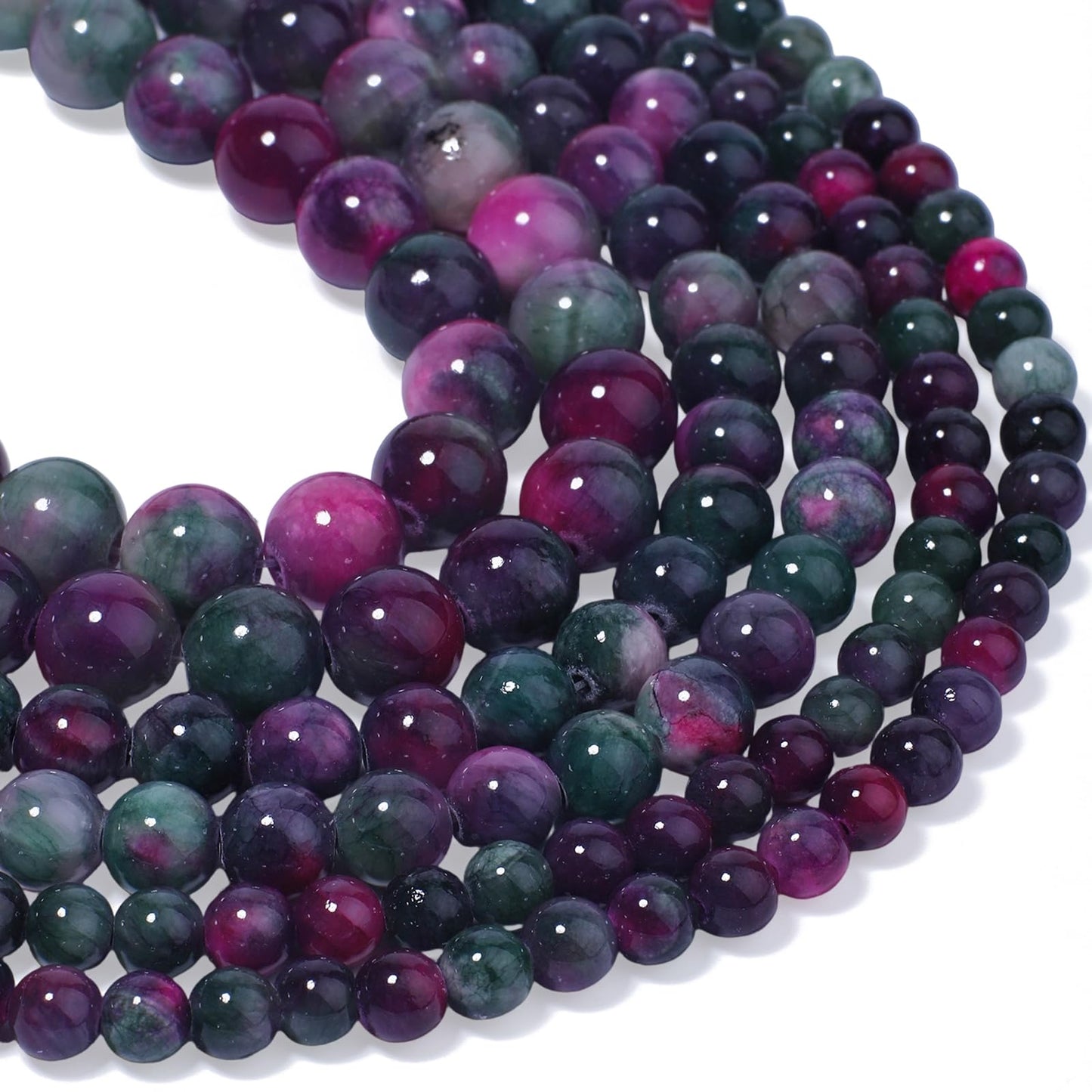 Yochus 60pcs 6mm Mixed Persian Jade Energy Healing Round Bulk Gemstone Beads for Jewelry Making Bracelet Necklace Earring DIY
