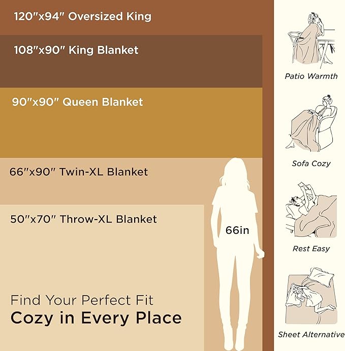Bedsure 100% Cotton Blanket Queen Size for Bed - Breathable and Lightweight, Soft Cozy Textured Herringbone Woven Blanket for Summer Spring, Linen Beige, 90x90 inches