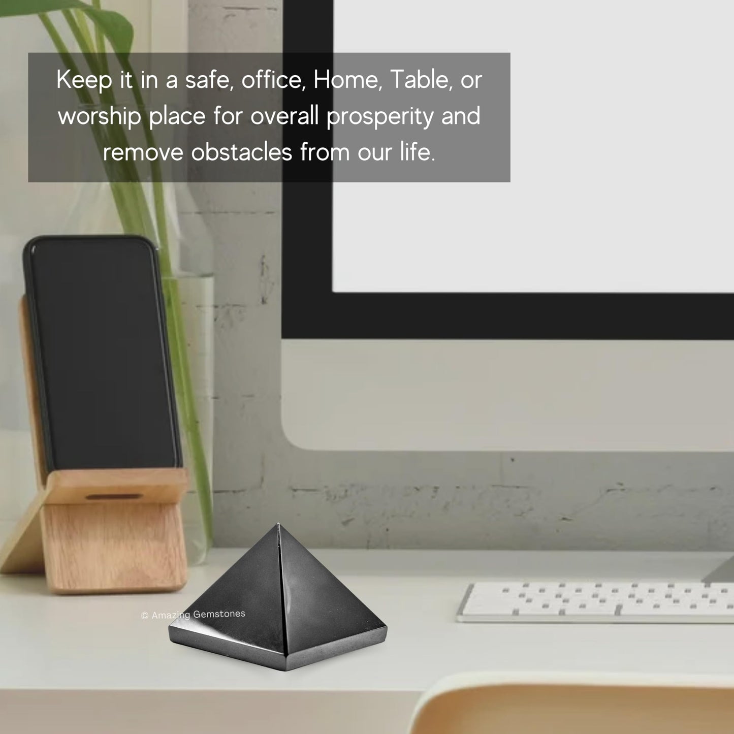 Amazing Gemstone Black Obsidian Pyramid Crystal Healing Stones - 2" Great Pyramid Figurine of Natural Stone Pyramid for Meditation, Reiki, Chakra Balancing and Crystal Pyramids Grid