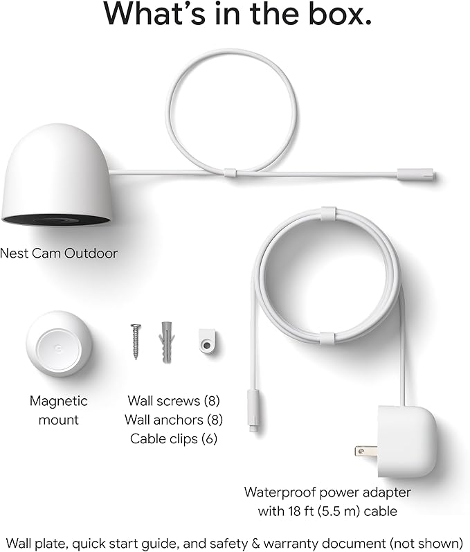 Google Nest Cam Outdoor (Wired, 2nd Gen) - 2 Pack - Security Camera with 2K Video and Gemini, Night Vision, 2-Way Audio - Works with Google Home - 2025 Model - Snow