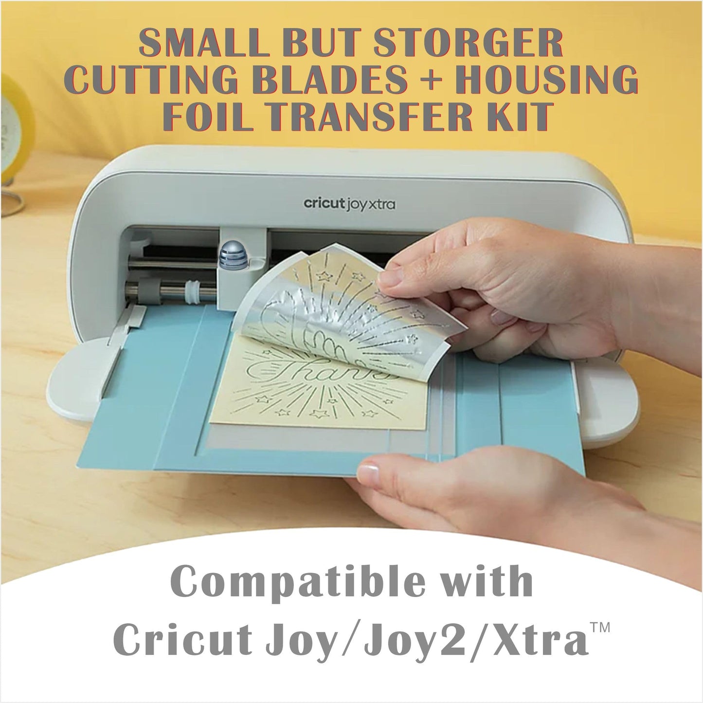 2 Pack Cutting Blades + Housing & Foil Transfer Kit for Cricut Joy/Joy2/Xtra，Cut a Wide Variety of Materials. Foil Transfer Tool Makes it easyto Embellish Insert Cards