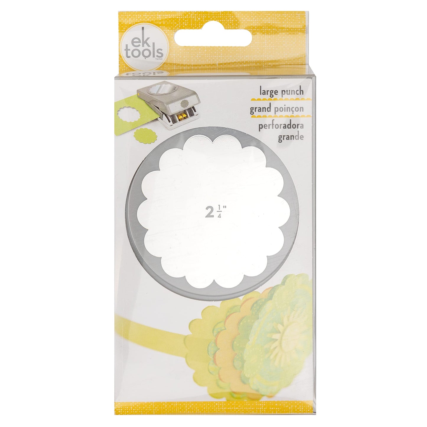 EK tools 2.25-Inch Scallop Circle Punch, Large, New Package, White