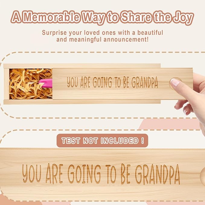 Pregnancy Announcement for Grandparent Grandpa, Pregnancy Test Keepsake Box, Baby Announcement Reveal Gifts Ideas for Husband Grandparents Dad Aunt and Uncle