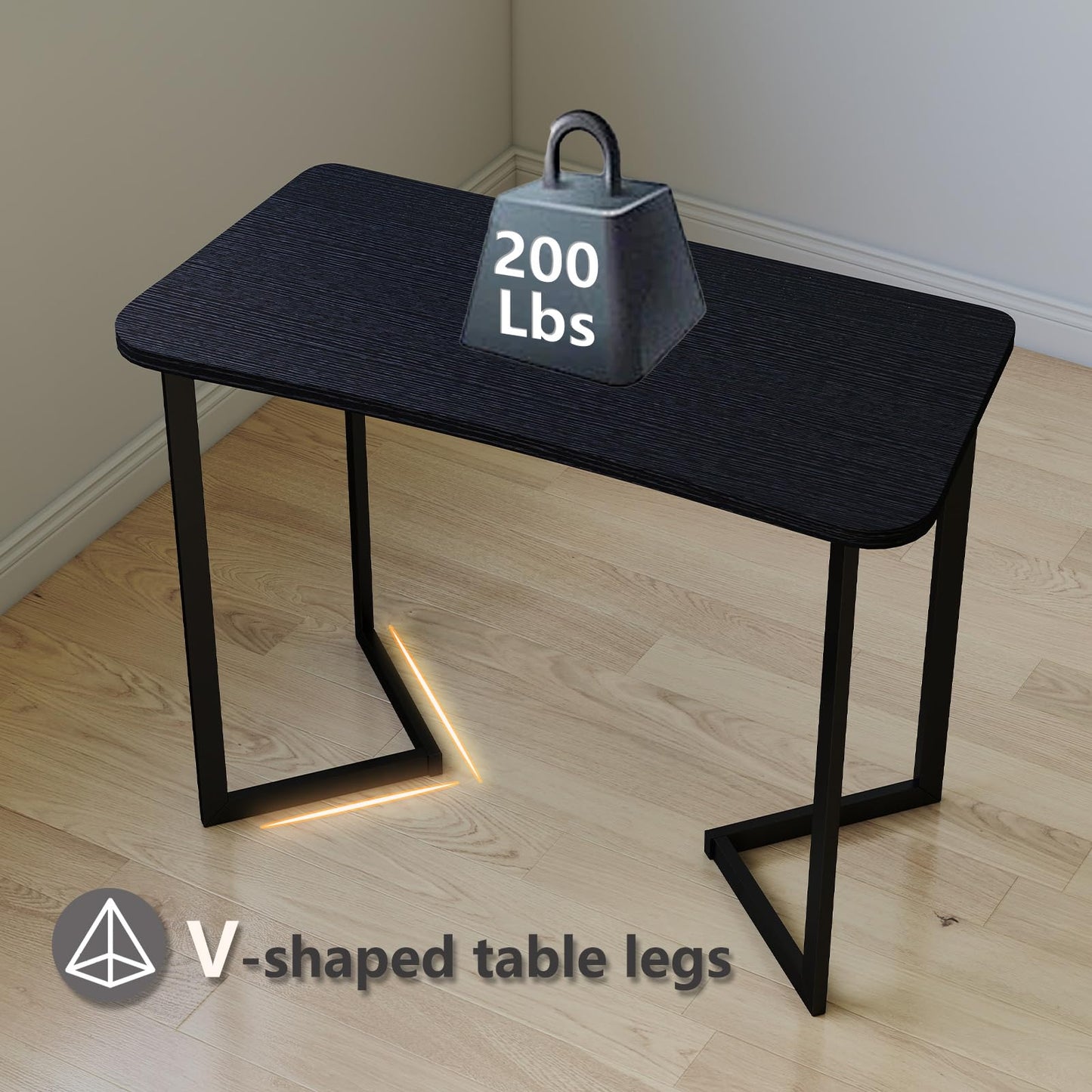 Funecy Computer Desk 40 Inch Small Table for Office,Modern Simple Style Writing Study Work Gaming Table for Home Office (Black)