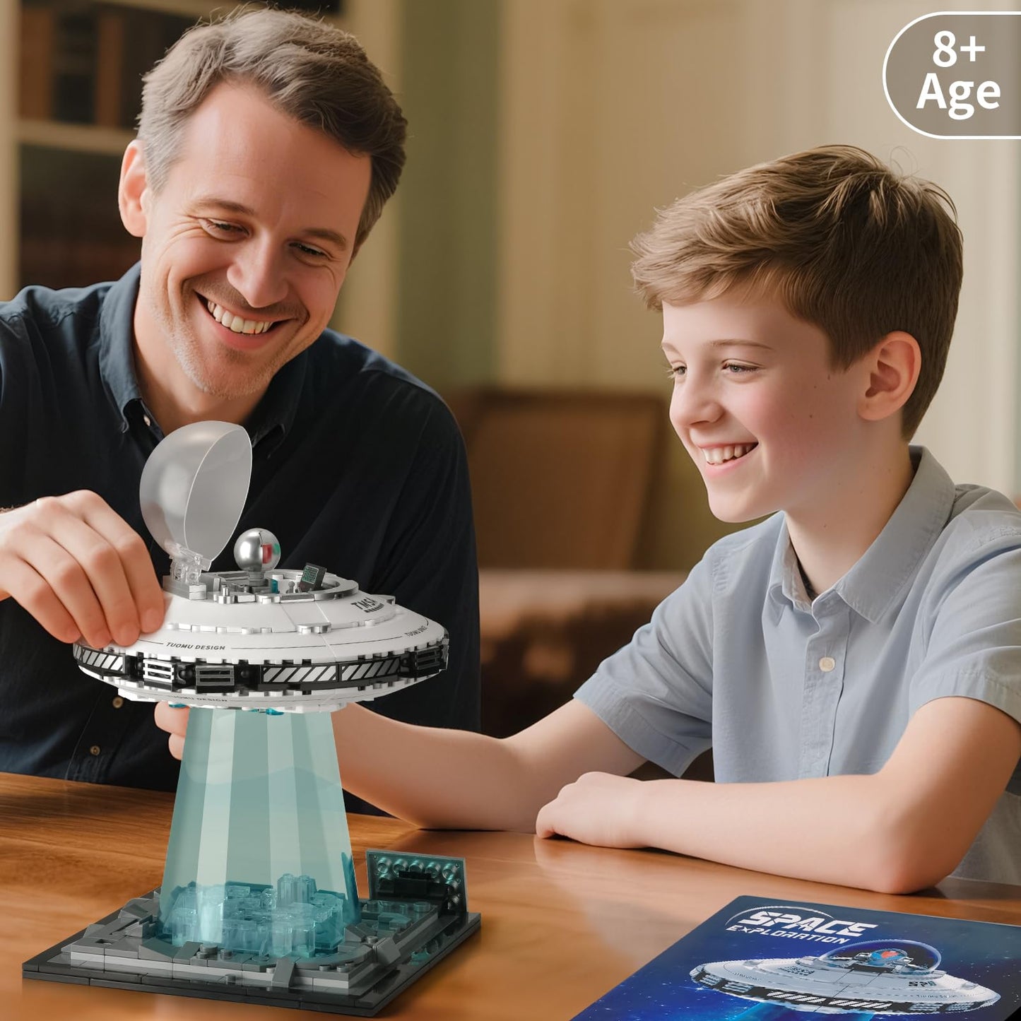 BNG UFO Space Building Blocks, UFO Toy Building Sets, Galaxy Star Spaceship Building Kit, Home Office Decor, Creative Gift for Girls and Boys 8-14