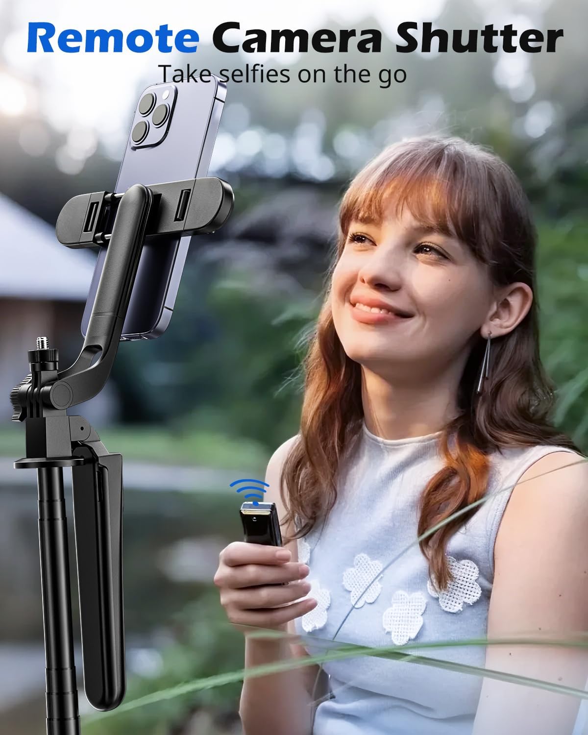 UBeesize 64'' Extendable Phone Tripod & Selfie Stick with Light and Remote, Adjustable Tripod Stand for iPhone 11-16, Android, GoPro, Cameras, Travel Vlogging & Video Recording