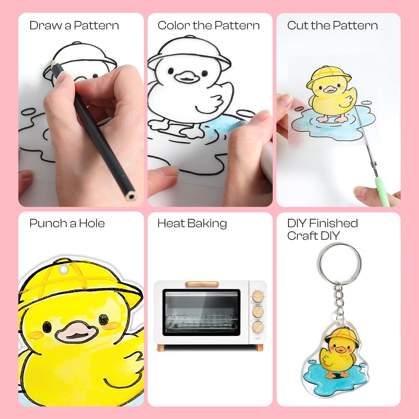 Auihiay 40 Pieces Shrink Plastic Sheets, Shrink Paper Kits for DIY Handprint Keychains, Easter Decorations, Kids Paper Crafts and Great Mothers Day Gifts, 7.9 x 5.7 inch / 20 x 14.5 cm