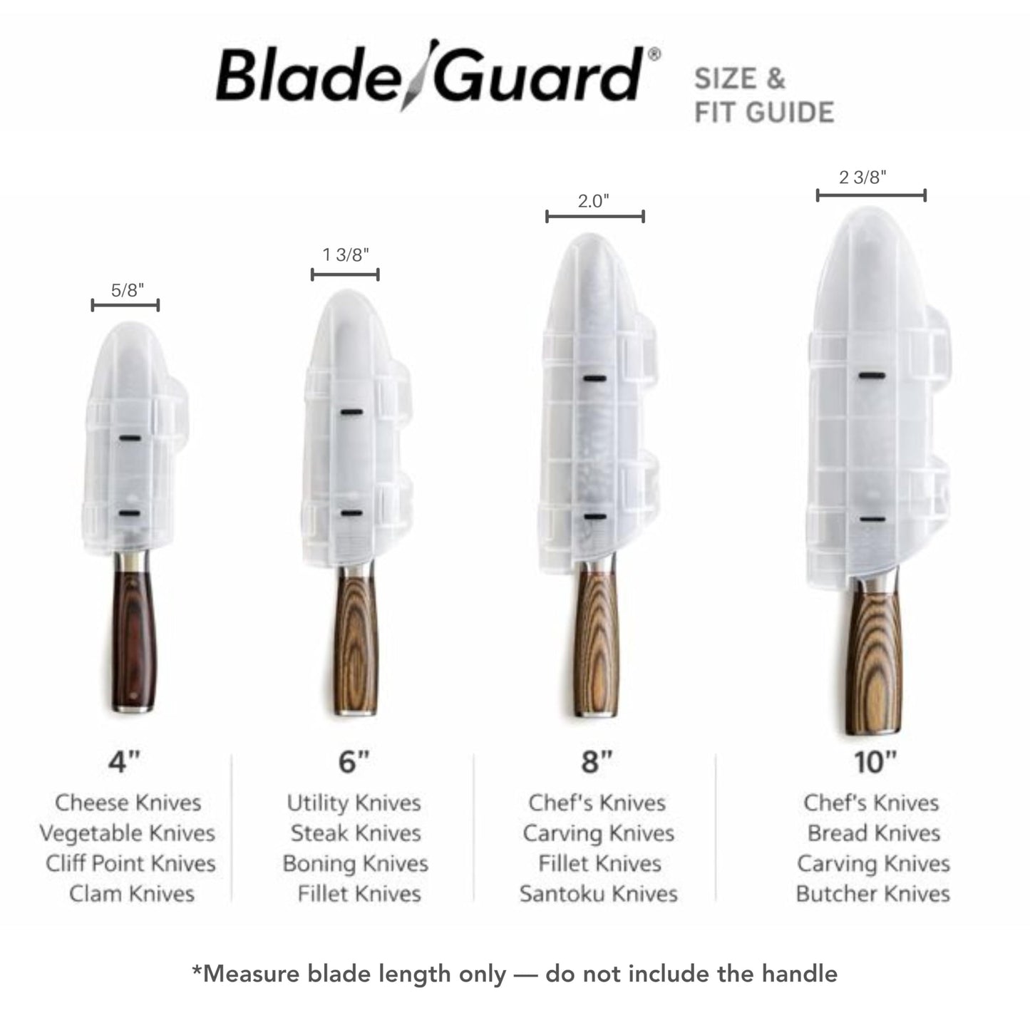 Agilux Blade Guard 8" Knife Blade Protector Made in USA Safe Storage and Transport for Kitchen Knives Protects Edges in Drawers Travel Camping RV