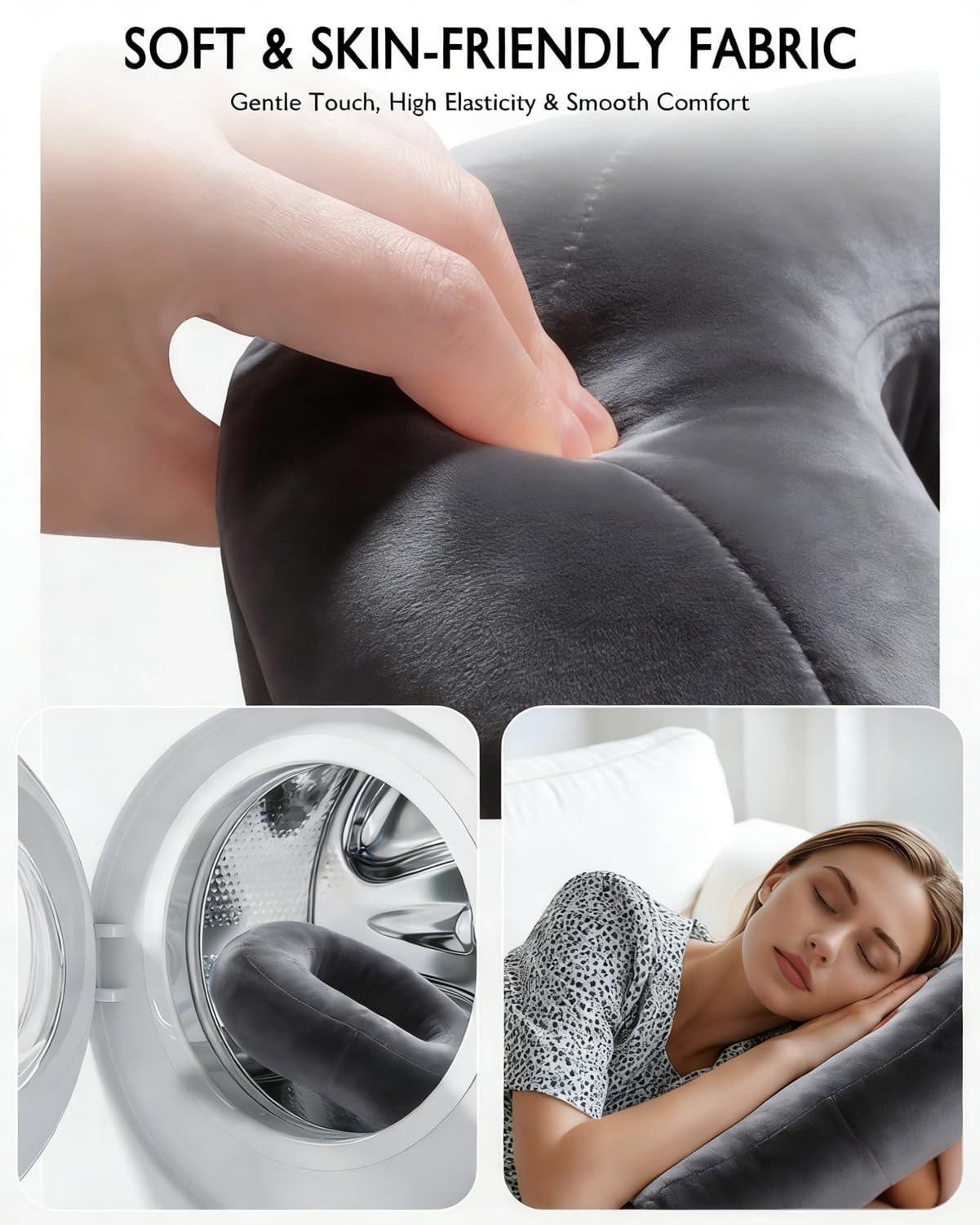 Miledi Tablet Pillow Stand, Compatible with 4.7"-12.9" Kindle, iPad, Phone/Tablet, 360° Rotating Phone Holder for Bed, Detachable Bowl, Reading and Relaxation on Bed (Black)