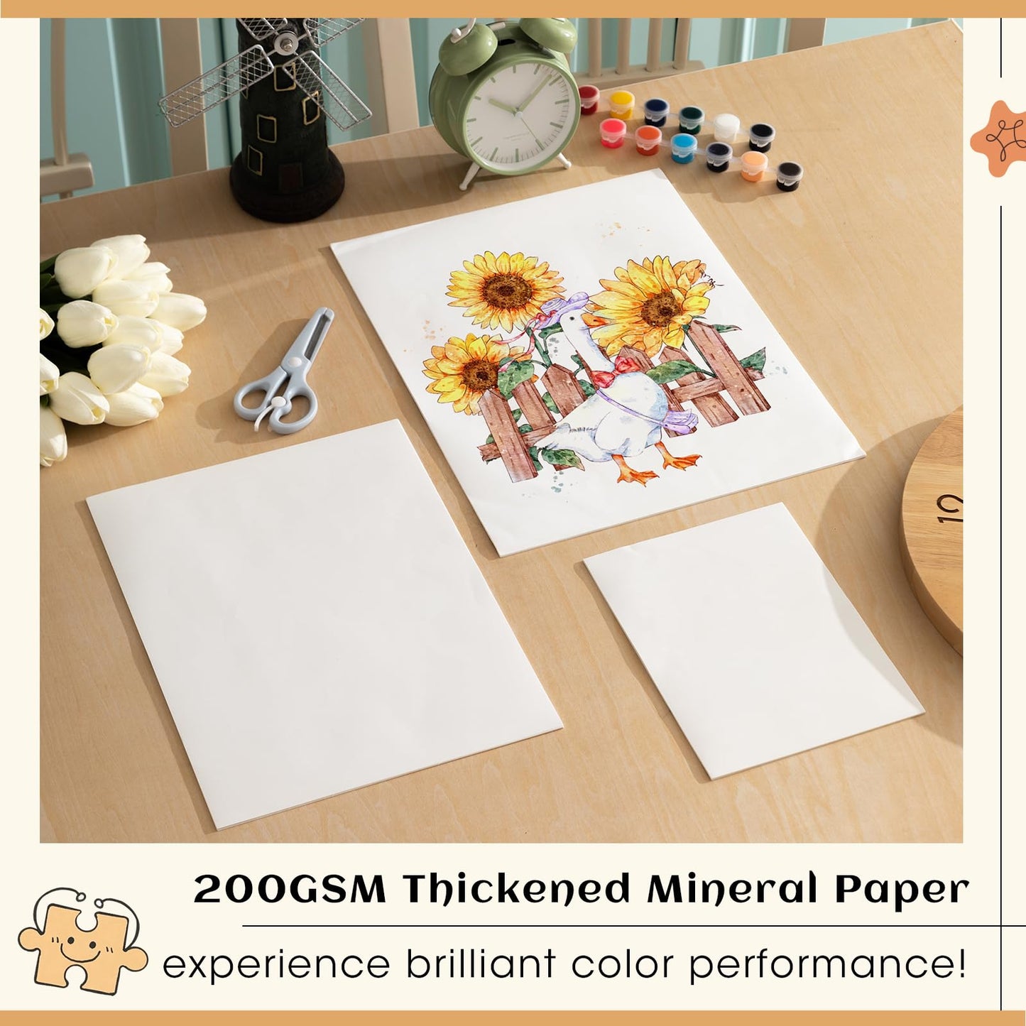 Maitys 30 Sheets Mineral Stone Paper, 3 Sizes (6x8, 9x12, 11x14 Inch), Durable Waterproof Paper for Alcohol Ink, Watercolor, Sketching, and Mixed Media Art