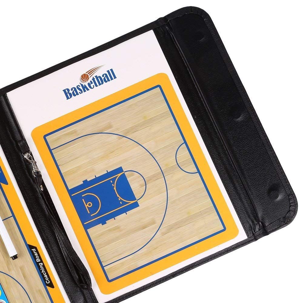 Zosebffej Basketball Coach Tactic Board,Foldable Erasable Coaches Strategy Clipboard,Training,Game Plan and Coach&Referee Study Accessory