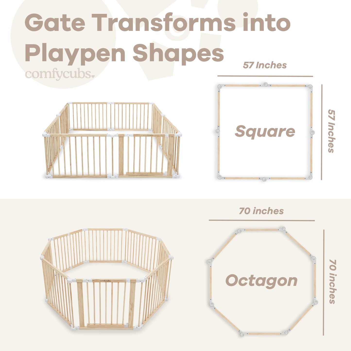 Comfy Cubs Stacking Rocks and Baby Gate Playpen Bundled