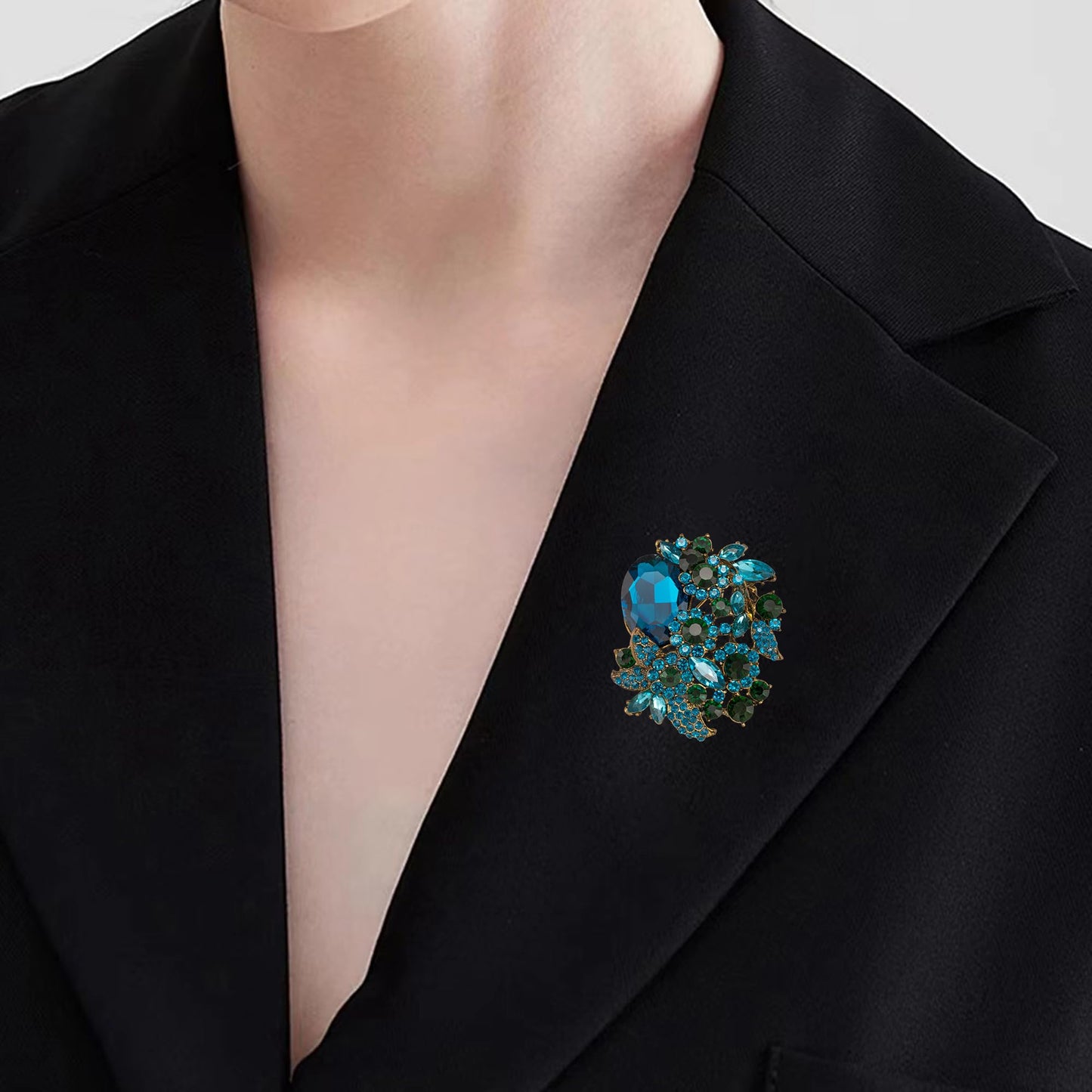 SELOVO Rhinestone Crystal Brooch Pin Broach Pendant Party Jewerly Accessory