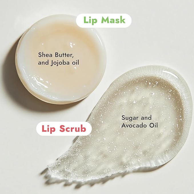 epielle Lip Care Kit Buff & Shine | Lip Sugar Scrub (20g) + Lip Sleeping Mask Berry (20g) | Hydrate for Soft, Smooth Lips | 2-Piece Set for Day & Night Lip Care, Easter Gifts