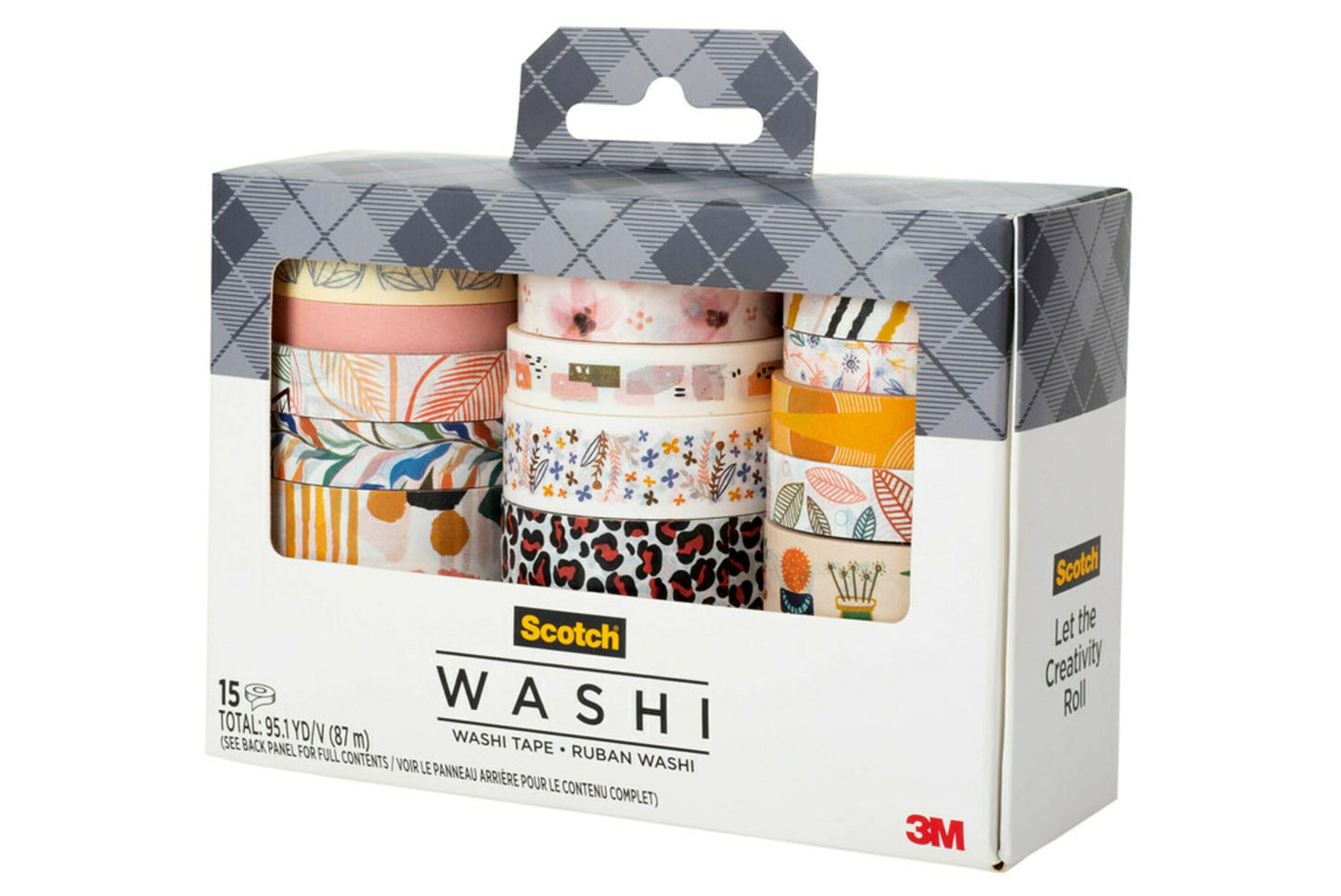 Scotch Washi Tape, Whimsical Design, 15 Rolls, Great for Bullet Journaling, Scrapbooking and DIY Décor (C1017-15-P5)