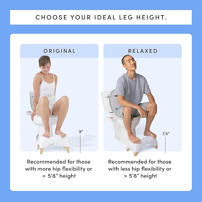 TUSHY Ottoman: Squatting Toilet Stool | Squatting Position Helps Improve Bowel Health, Reduce Strain & Relieve Constipation | 9" Tall, White