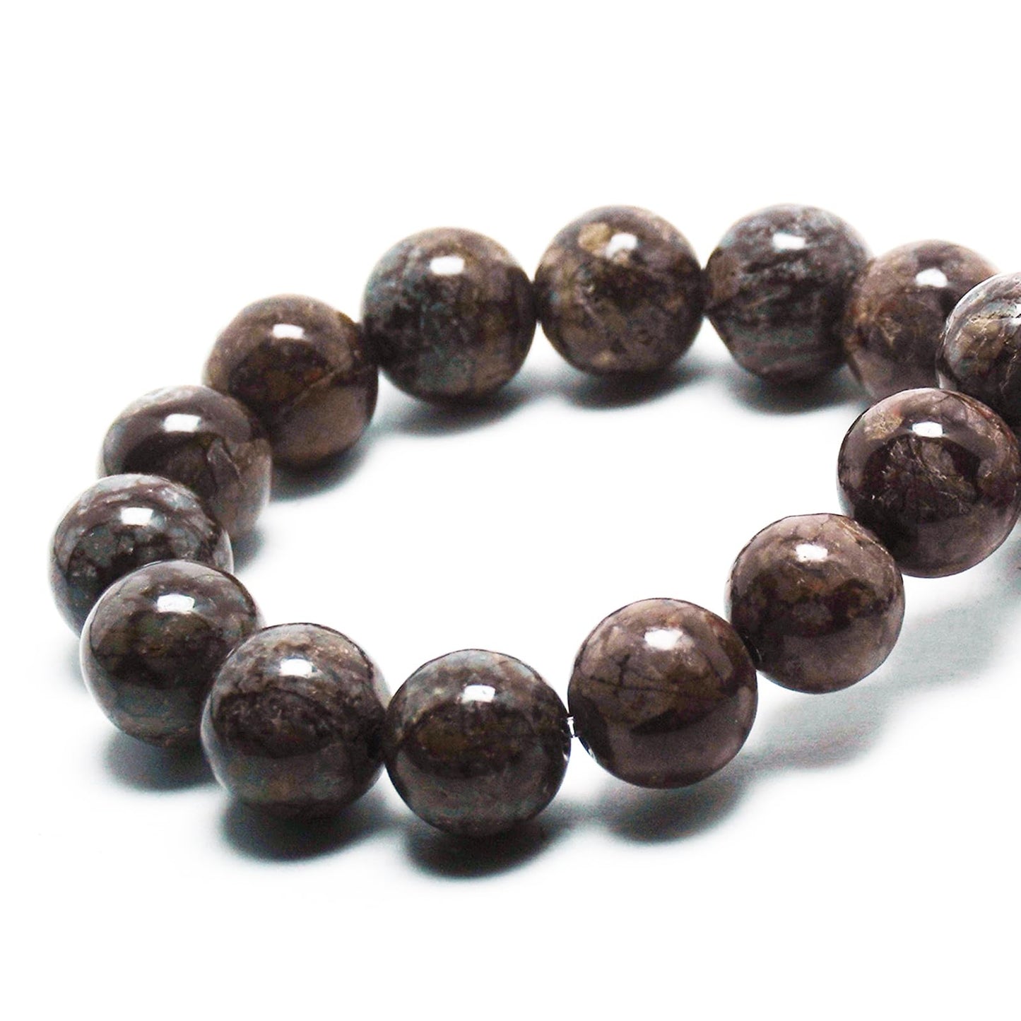 DIQIO Natural Coffee Snow Jasper Beads Round Loose Stone Beads - Gemstone Beads for Jewelry Making, 6mm Brown Crystal Beads for Bracelets(58-60pcs, 6mm, Coffee Snow Jasper)
