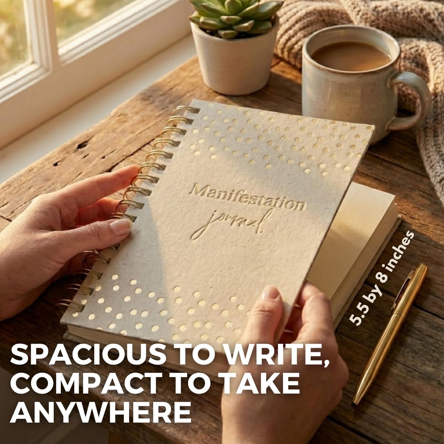 Shine Sparkle Slay Manifestation Journal for Women | Guided 369 Method & Undated 90-Day Planner for Intentional Goal Setting - White