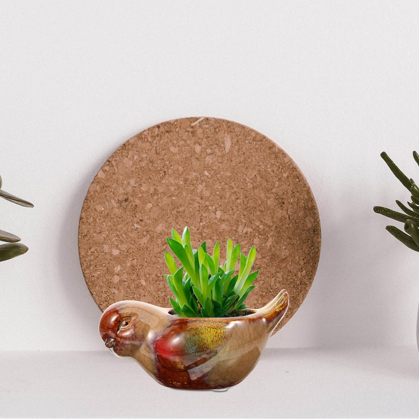 DOITOOL Ceramic Succulent Pots Bird Shaped Planter for Indoor Plants Small Decorative Pot Suitable for Home and Office Gardening