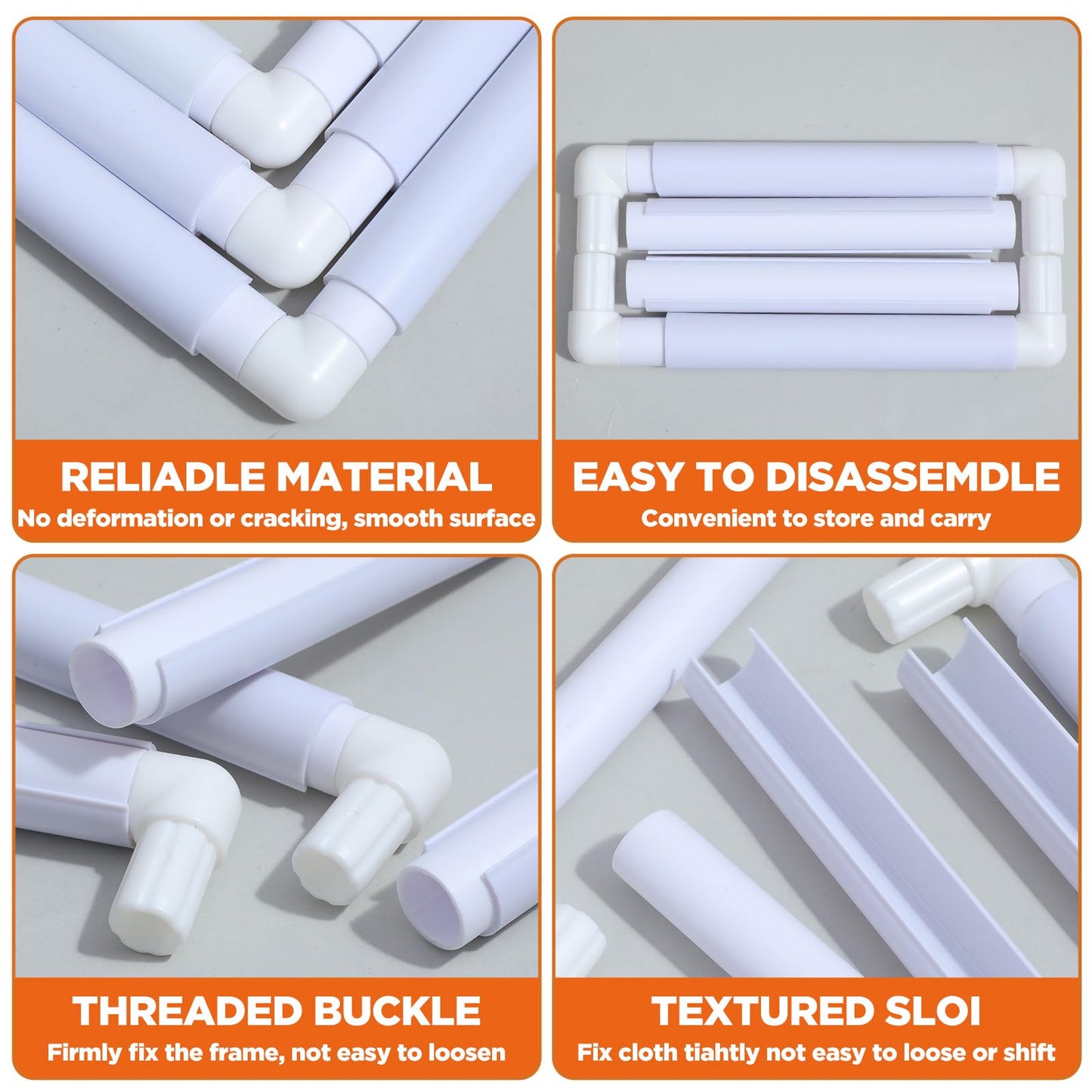 Afcabakila 3 Pcs Rectangular Embroidery Hoops White Cross Stitch Snap Frames, 3 Size Embroidery Frame for Quilting, Needlepoint, Silk-Painting DIY Sewing, Craft Tool,Craft Sewing and Ornaments