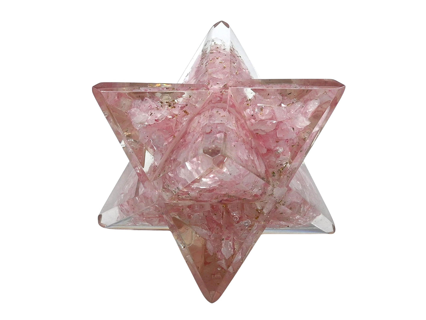 Amazing Gemstone 1 Pcs Rose Quartz Large Crystal Orgone Merkaba Star for Reiki Healing Meditation and Crystal Grid
