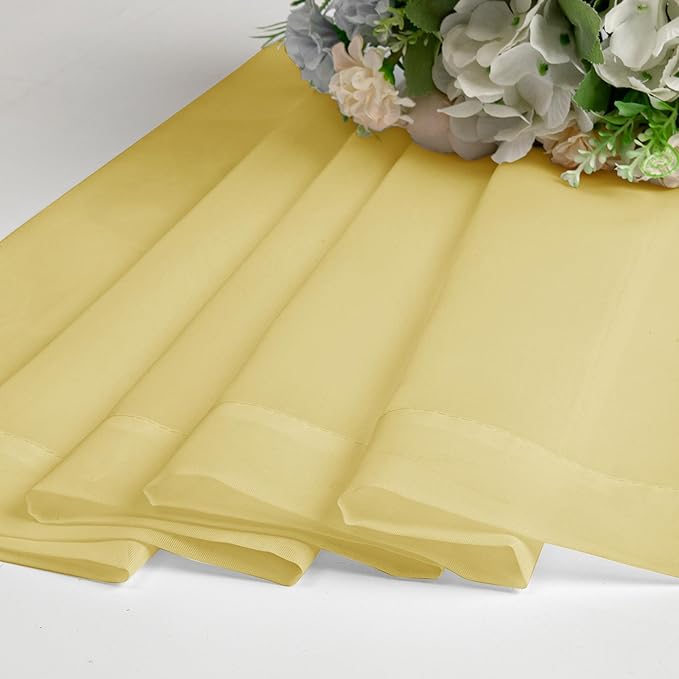Lecloud Yellow Sheer Curtains 96 Inches Long 2 Panels, Gauzy Light Filtering Breathable Curtain, Solid Voile Home Decor Drapes with Dual Rod Pocket for Living Room Bedroom, Each 42" W x 96" L
