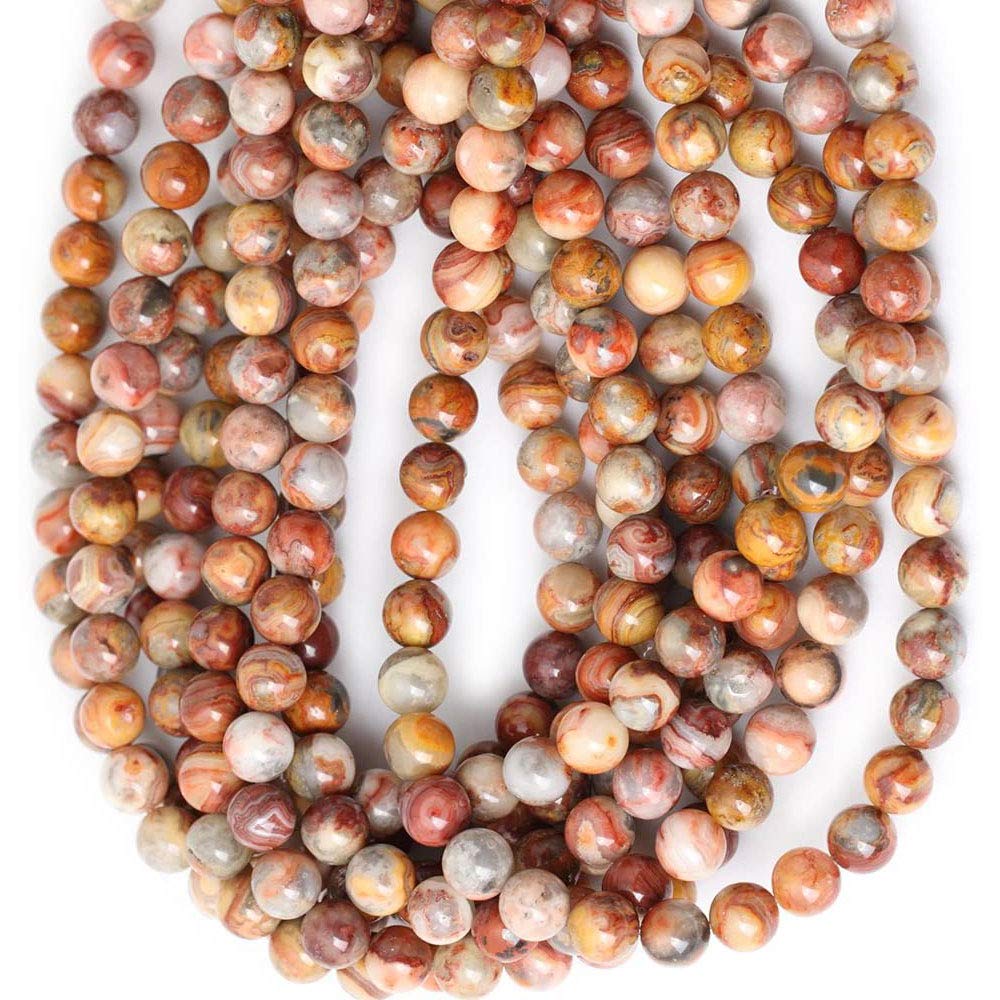 Genuine Crazy Lace Agate Beads for Jewelry Making Gemstone Semi Precious Stone Round 6mm Strand 15"(58-62pcs)