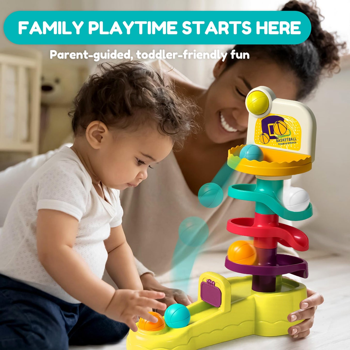 ROHSCE Silicone Rainbow Stacker 7PCS + Montessori Ball Drop Toy, Soft Nesting Blocks Sensory Stacking Toys, 2-in-1 Educational Set for Creative Play & Learning, Babies & Toddlers