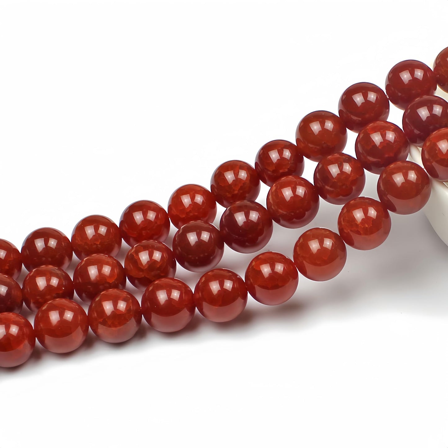 MJDCB Natural Stone Beads 8mm 43pcs Red Dragon Vein Carnelian Agate Loose Gemstone Bead Charms for Jewelry Making Bracelet Necklace Earring Pendant