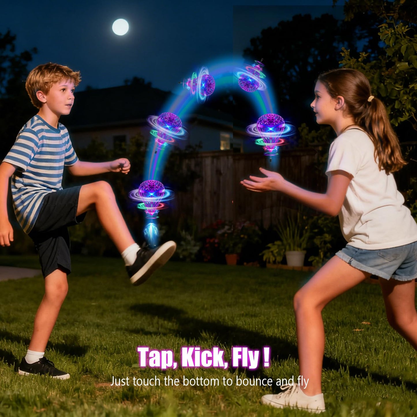 TrysGame 2025 Cosmic Globe,Hover Orb Toy with 3D Flips, Rechargeable Floating Spinner for 6 7 8 9 10 11 12 Years Old Boy&Girls Indoor/Outdoor (Purle)