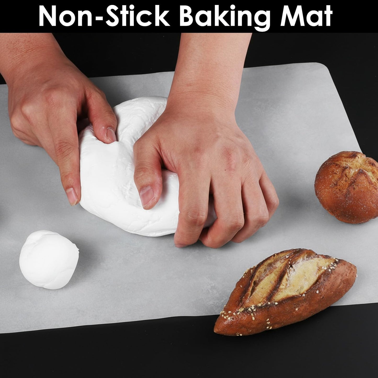 2 PCS Clear Silicone Mat for Kitchen Counter, 14.2”x 10.2” Thick Silicone Counter Mat Nonskid Heat Resistant Countertop Protector Liner Non Stick Pastry Baking Placemats, Easy to Clean (Translucent)